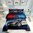 thumbnail image 1 of Police Car Comforter Sets King Size,Policeman Vehicle Bedding Set ,Red Blue Cop Lights Down Comforter Geometric Graphics Duvet Sets Bedroom Decor With 2 Pillow Cases, 1 of 6