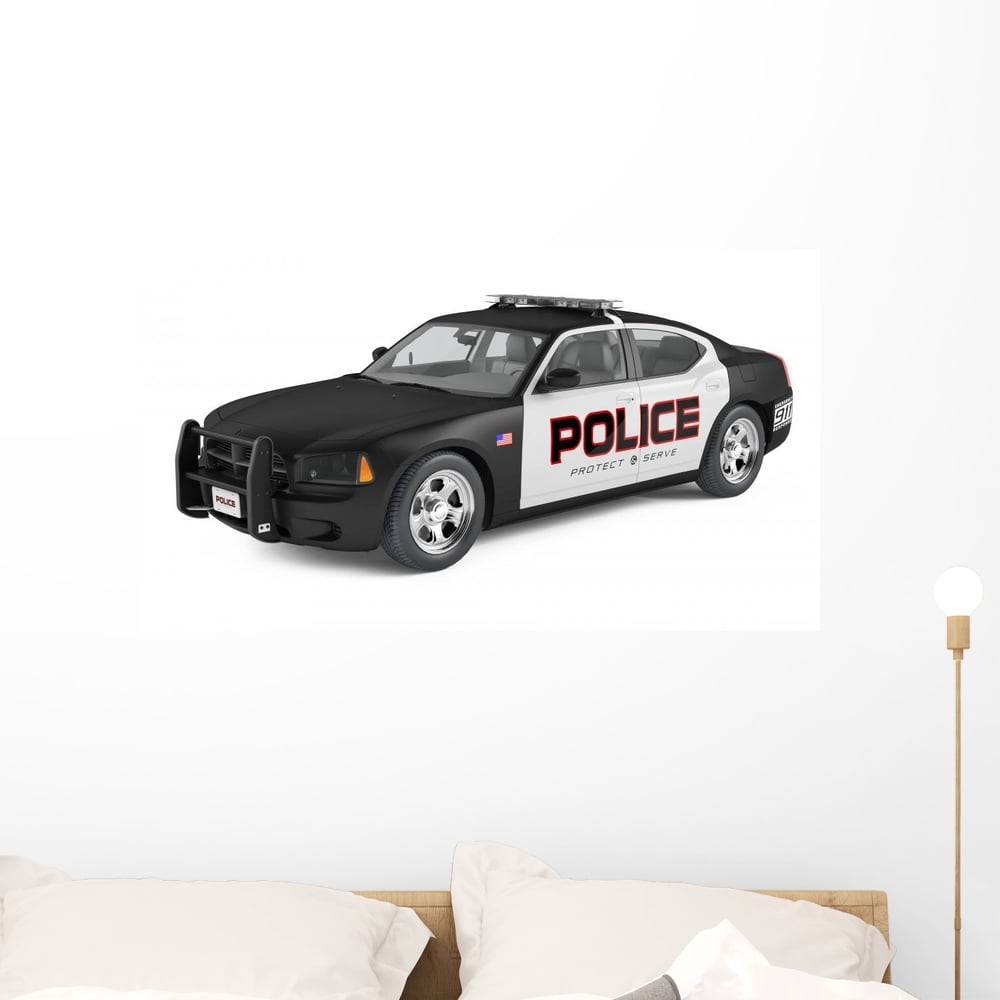 Police Car Sticker Police Car Sport and Wall Mural Decal Sticker, Wallmonkeys Peel & Stick ...