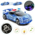 thumbnail image 1 of Police Car Toy Plastic Pursuit And Rescue Vehicle, With Siren And Light Effects, And Led Flashlight (2.8*6.1*2 Inches, Blue)., 1 of 7