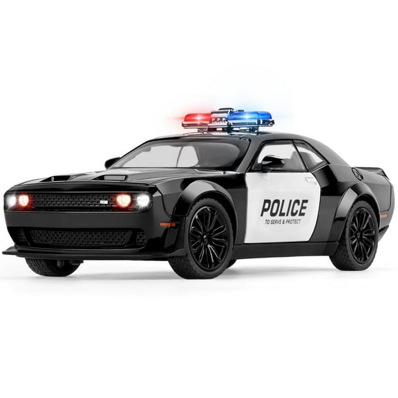 Police Car Toys for Boys Age 3-12 1:32 Hellcat Toy Cars Diecast Metal Car Model with Light & Sound Collectable Muscle Cars for Kids 3+ Year Olds