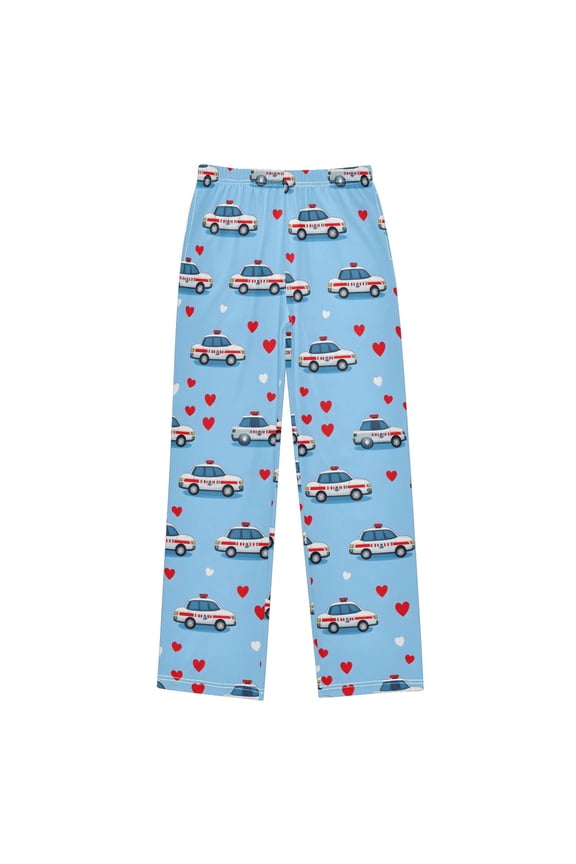 Police Cars Pattern Pajama Pants Soft Lightweight Lounge Pants Bottoms Sleep Pants Warm Comfy