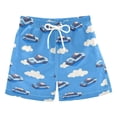 thumbnail image 1 of Police Cars and Cloud Pattern Swim Trunks Quick Dry Beach Pool Board Shorts Lightweight Stylish Print Sizes 2T to XL, 1 of 8