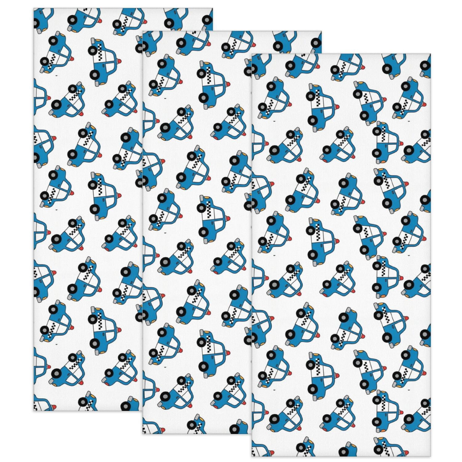 Police and Checkered White Pattern 3 Pack Microfiber Multipurpose ...