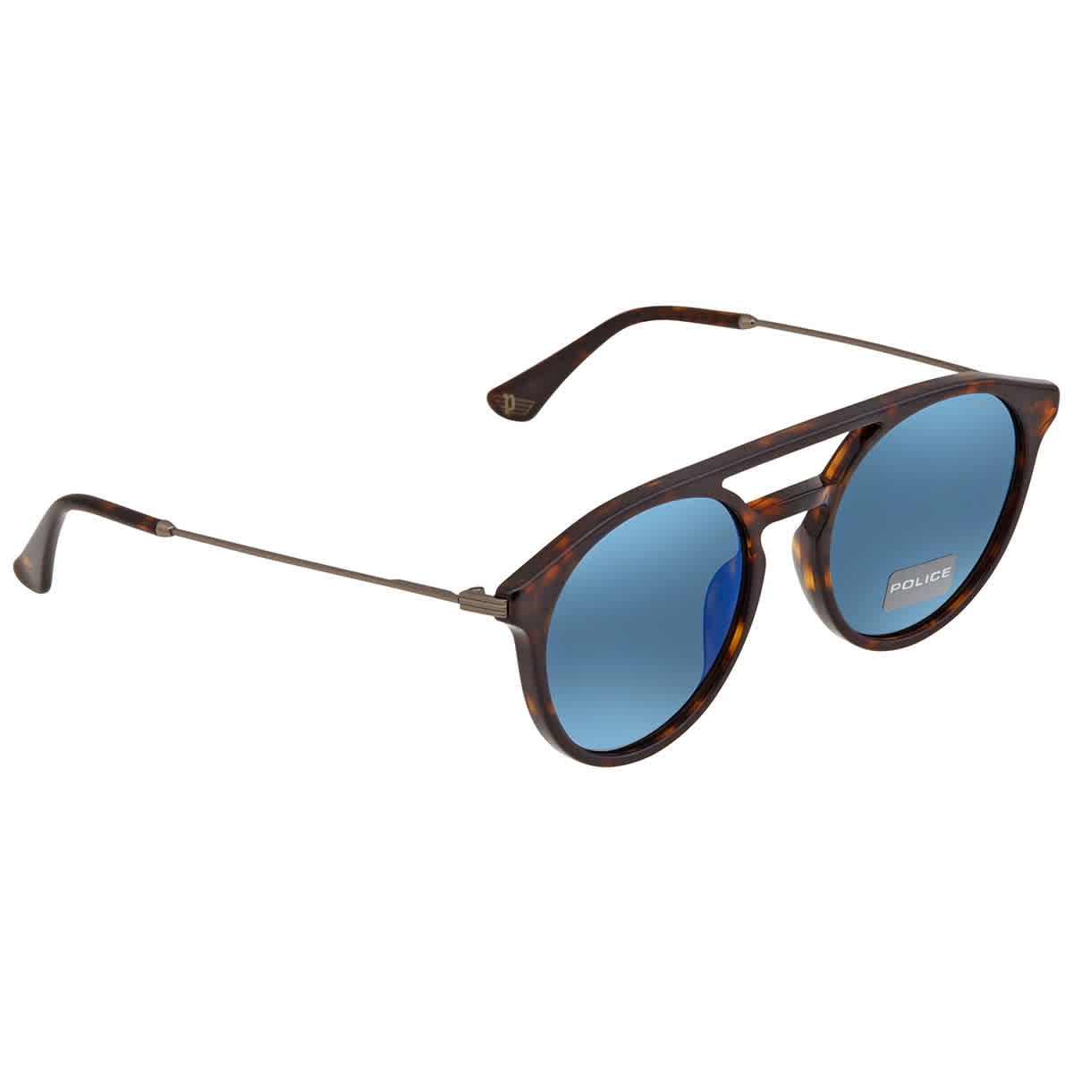 Police Clint 1 Blue Mirror Round Men s Sunglasses SPL722 722B 53