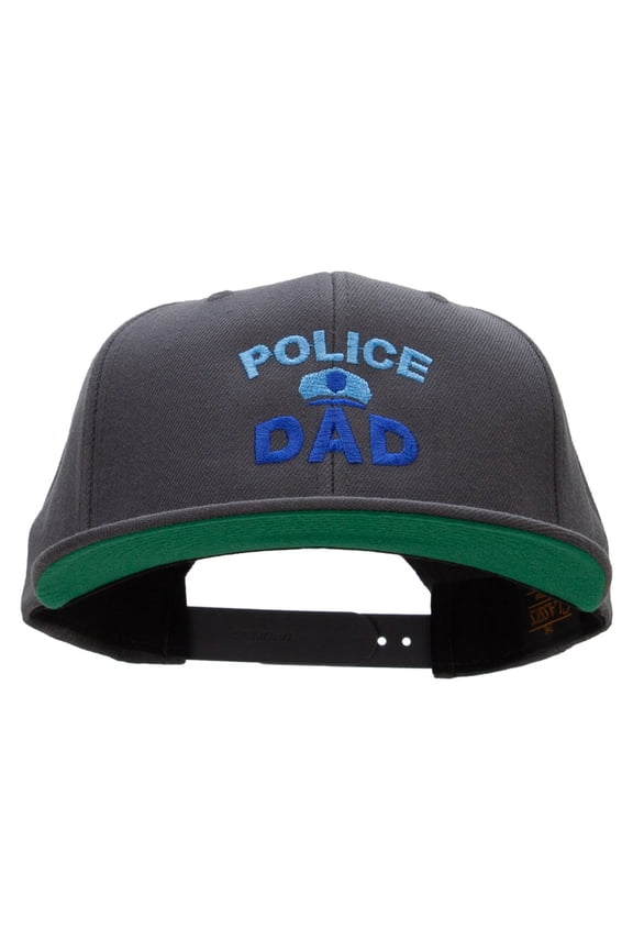 Police Dad Embroidered Wool Blend Prostyle Snapback - Dk Grey OSFM