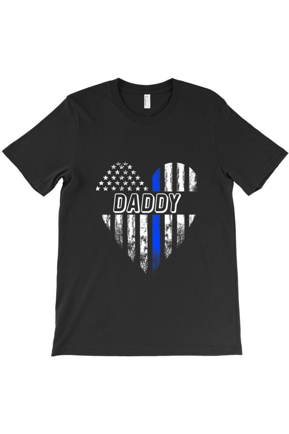 Police Daddy American Flag Heart Proud Of Cop Premium, Law G20503 Unisex T-Shirt, Up to Size 5XL