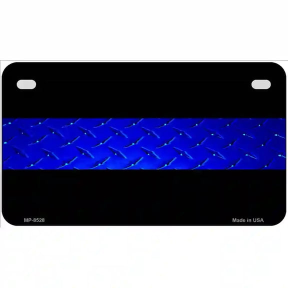 Police Diamond Thin Blue Line Metal Novelty License Plate 7" x 4" Motorcycle (MP)