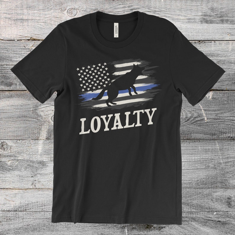 Police Dog K9 Thin Blue Line Flag German Shepherd Sheriff T-Shirt, K-9 ...