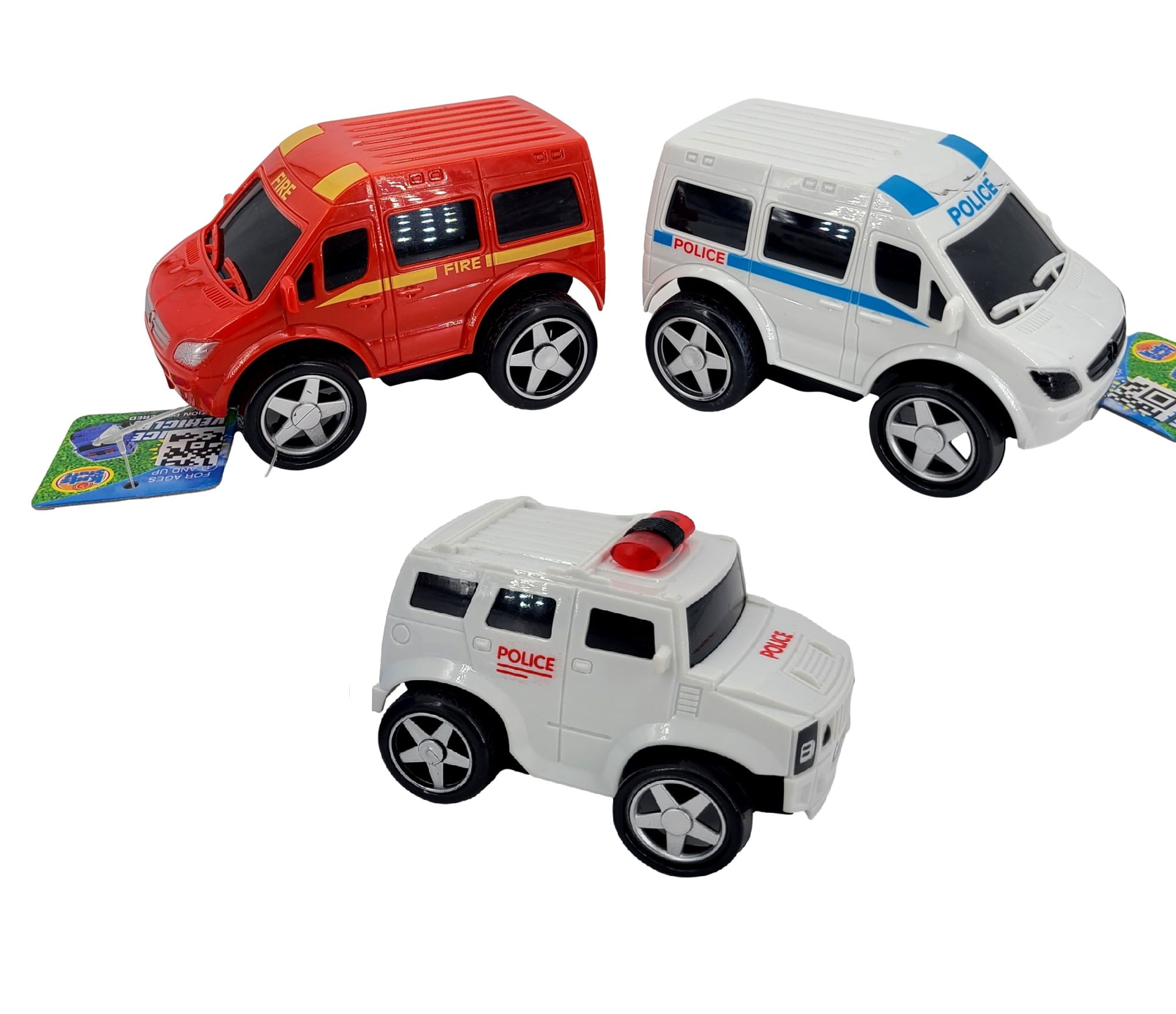 Dazmers Friction Powered Emergency Vehicle Toys Set - Police Car