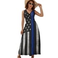 thumbnail image 1 of Police Flag Dress Fashion Boho Beach Long Dresses Female Party Printed Maxi Dress, 1 of 9