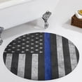 thumbnail image 1 of Police Flag Round Carpet Circle Rug Outdoor Patio Area Rug Washable Large Area Rugs Hallway Room Decor Fitness Mats, 1 of 8