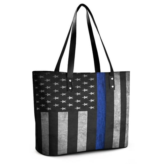 Police Flag Woman Leather Handbags Large Tote Bag Fashion Portable Handbags With Zipper