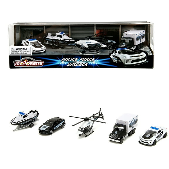 Police Force Giftpack (2024) 5 piece Set 1/64 Diecast Model Cars by Majorette