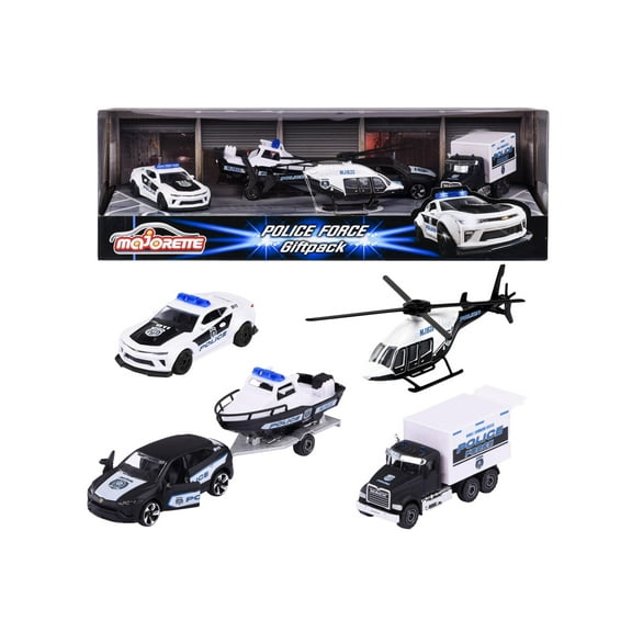 Police Force Giftpack (2024) 5 piece Set 1/64 Diecast Model Cars by Majorette