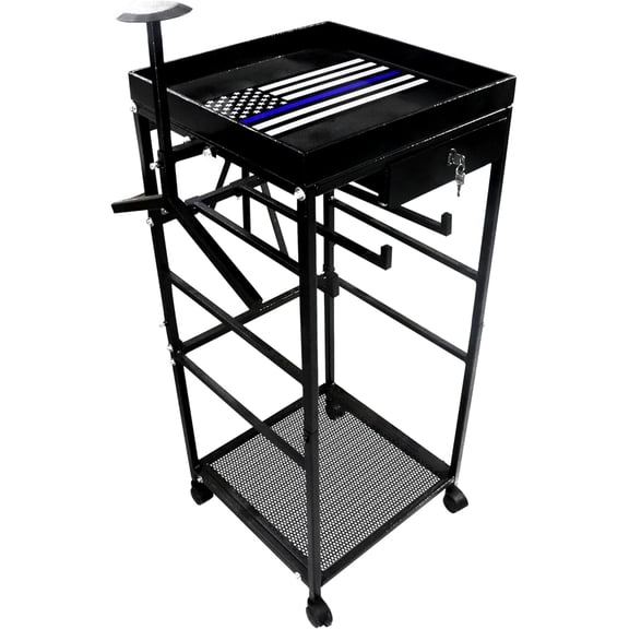 Police Gear Stand - Law Enforcement Gear Stand with Drawer 18 x18 x45 Police Gear Rack & Military Gear Stand - Tactical Gear Rack w/3 Hooks