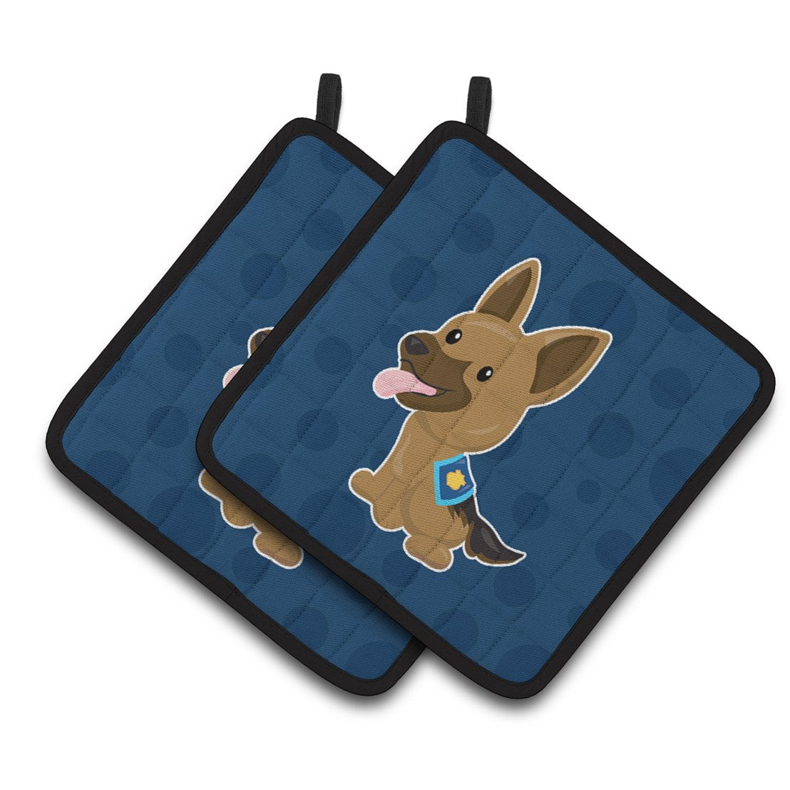 Police German Shepherd Pair of Pot Holders