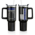 thumbnail image 1 of Police Gifts 40oz Tumbler with Handle and Lid Straw, Stainless Steel Double Walled Vacuum Insulated Cup, Police Officer Retirement Graduation Birthday Gifts for Men Boys (1PC), 1 of 6
