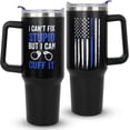 thumbnail image 1 of Police Gifts For Men Dad, Police Academy Graduation Gifts, American Flag Blue Line, Gifts For Police First Responders, Police Captain Appreciation Gift- 40Oz Police Tumbler With Handle, 1 of 6