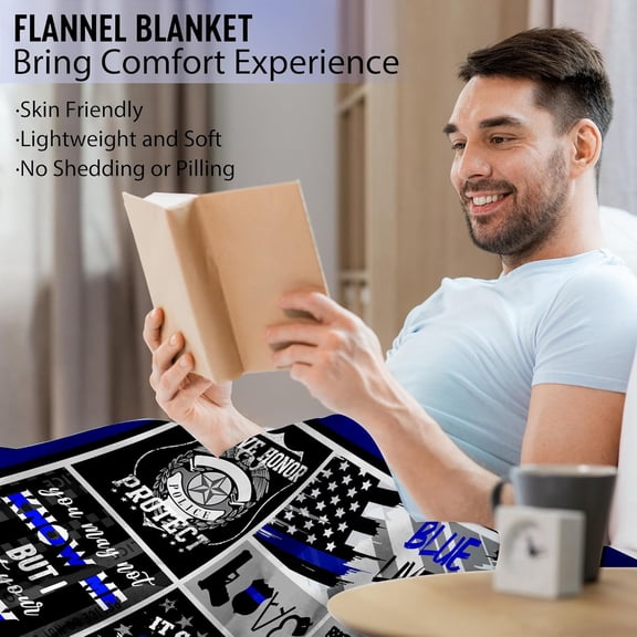 Police Gifts, Police Gifts for Men, Best Gifts for Police Officers, Police Gifts for Him Women, Police Officers Christmas Throw Blanket 50"x60"
