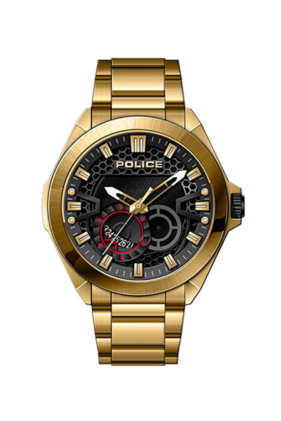 WATCH POLICE STAINLESS STEEL BLACK GOLDEN MEN PEWJH2110302