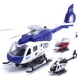 thumbnail image 1 of Police Helicopter Plane - Realistic Police Helicopter Plane Pull Back LED Music Model Kids Toy Collection, 1 of 6