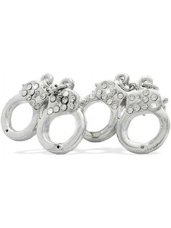 Police Hip Hop Handcuff Bling Earrings