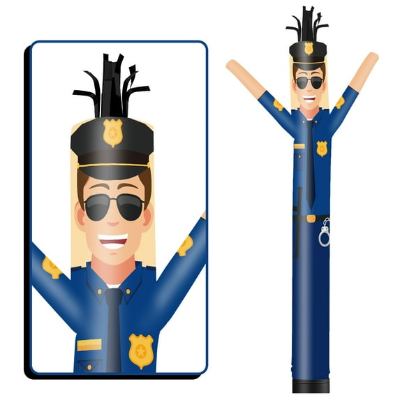 Police Inflatable Tube Man Wacky Wavy Dancing Guy for Outdoor Decoration Advertising Business Promotion (Blower Not Included)