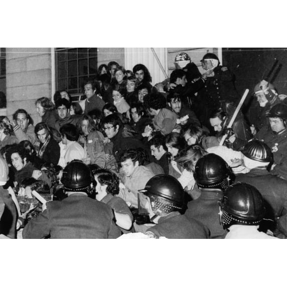 Police Invading Harvard Yard At Harvard University History (36 x 24)