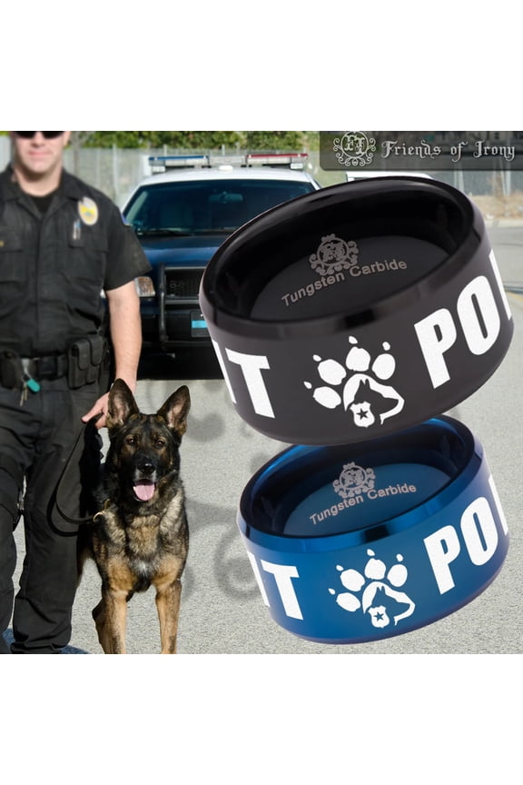 Police K-9 Unit Special Forces Tungsten Carbide Ring