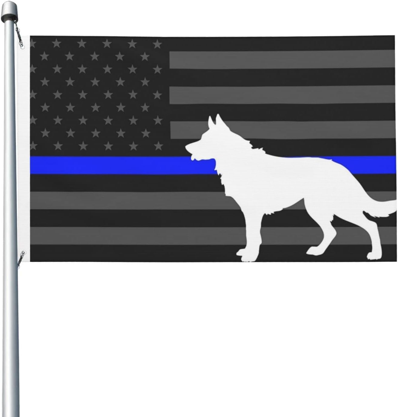 Police K9 Thin Blue Line Garden 4.85x8 FT Flag Outdoor Indoor Party ...