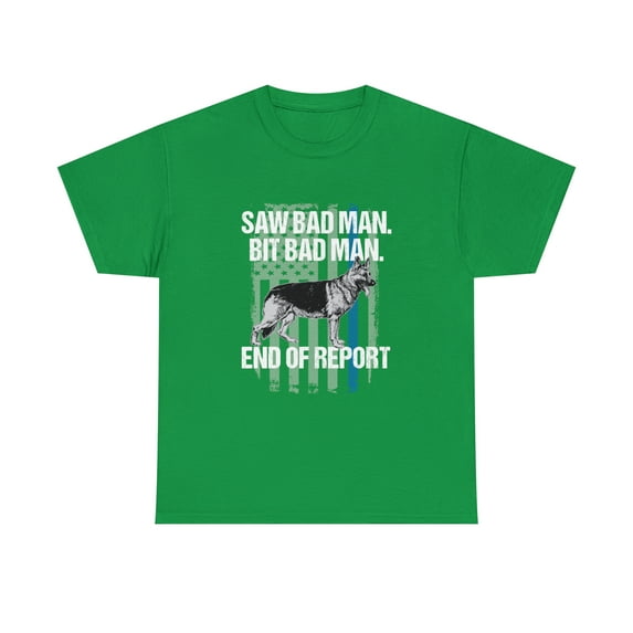 Police K9 Unit Dog Bit Bad Man Thin Blue Line T-Shirt