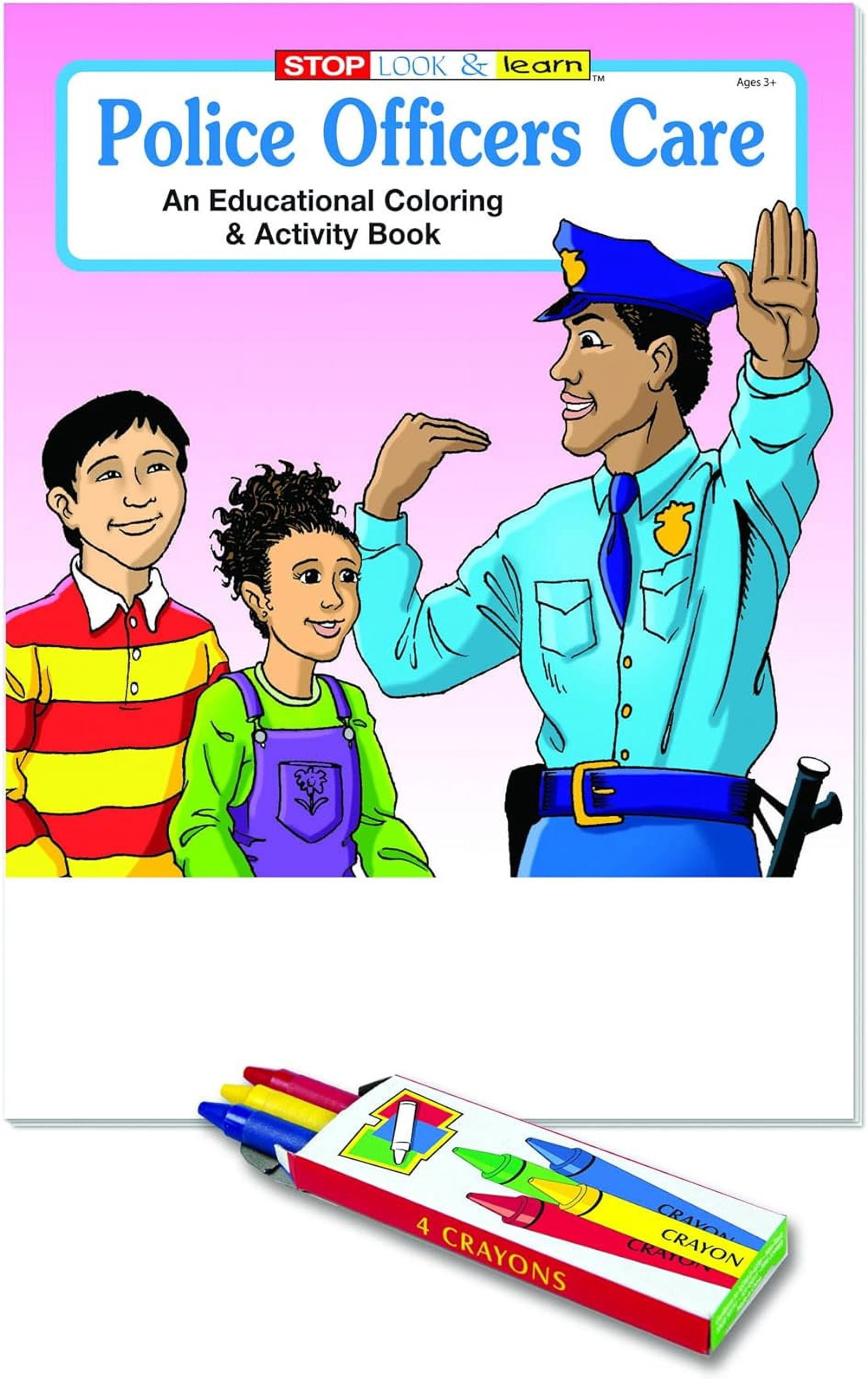 Police & Law Enforcement Kids Educational Coloring Books (25 Bulk Pack