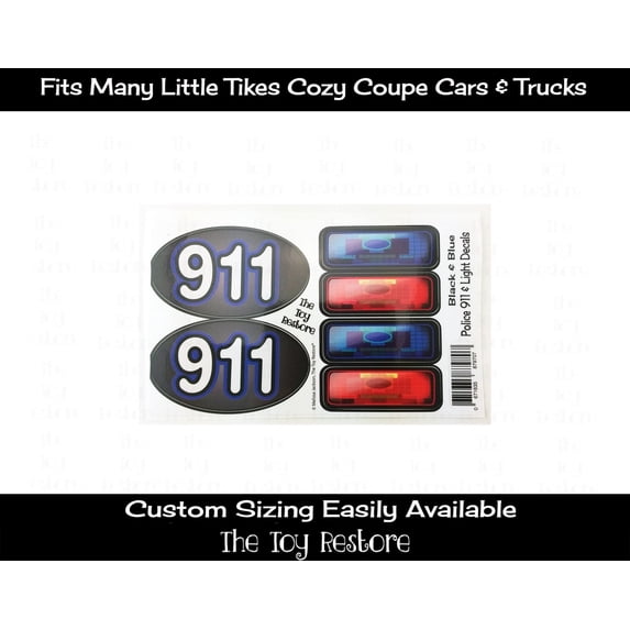 Police Light Decals Replacement Stickers fits Step 2 Little Tikes ...