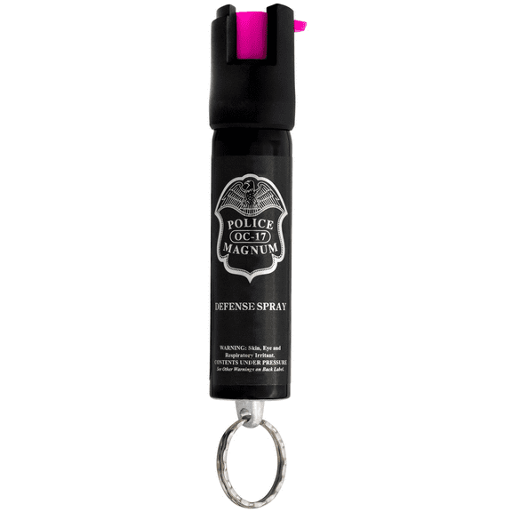 Police Magnum Compact Pepper Spray Keychain Self Defense, Hot Pink Keyring 1ct. 3/4oz