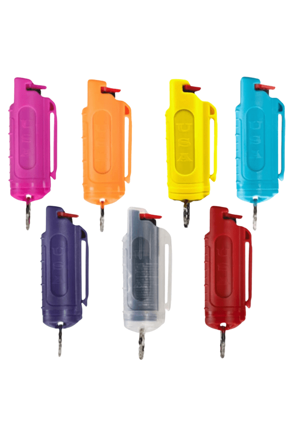 Keychain Pepper Spray Bulk Family Pack Self defense, Rainbow 7ct. 1/2oz