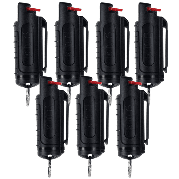 Police Magnum Keychain Pepper Spray Bulk Pack Self defense, Black Set Hard Shells 7ct. 1/2oz