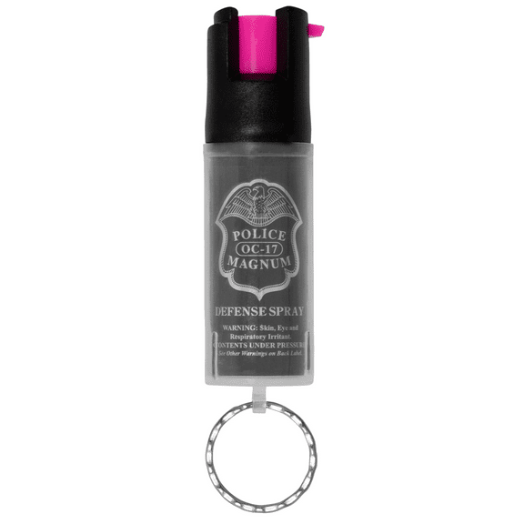 Police Magnum Mini Pepper Spray Self defense for Women, Hot Pink Keyring 1ct. 1/2oz