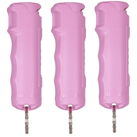 Police Magnum Pepper Spray Keychain Self defense Protection, Soft Pink Flip Top Safety 3ct. 1/2oz