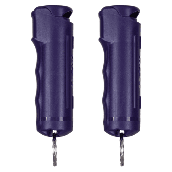 Police Magnum Pepper Spray Keychain Self defense, Purple Flip Top Safety 2ct. 1/2oz