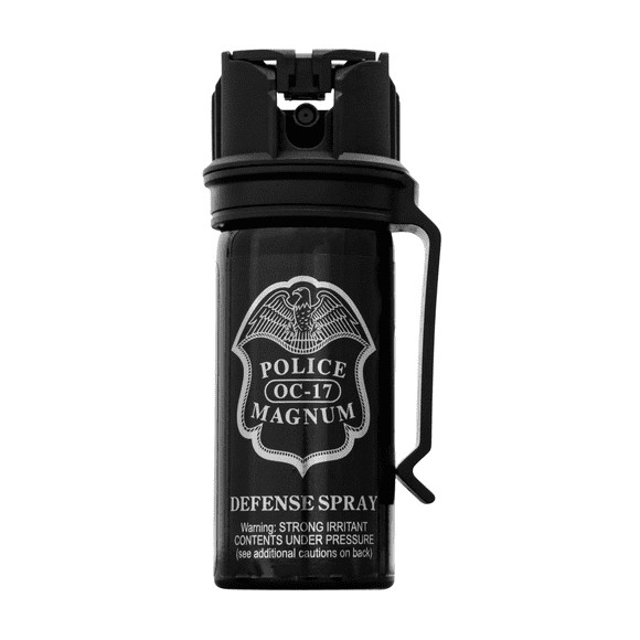 Police Magnum Pepper Spray Self defense Protection, Flip Top Belt Clip Stream 1ct. 2oz