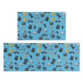 thumbnail image 1 of Police and Megaphone Blue Pattern Anti Fatigue Kitchen Rugs Set Of 2, Non Slip Washable Decorative Floor Mats for Kitchen Sink Laundry, 17"x30" and 17"x47", 1 of 6