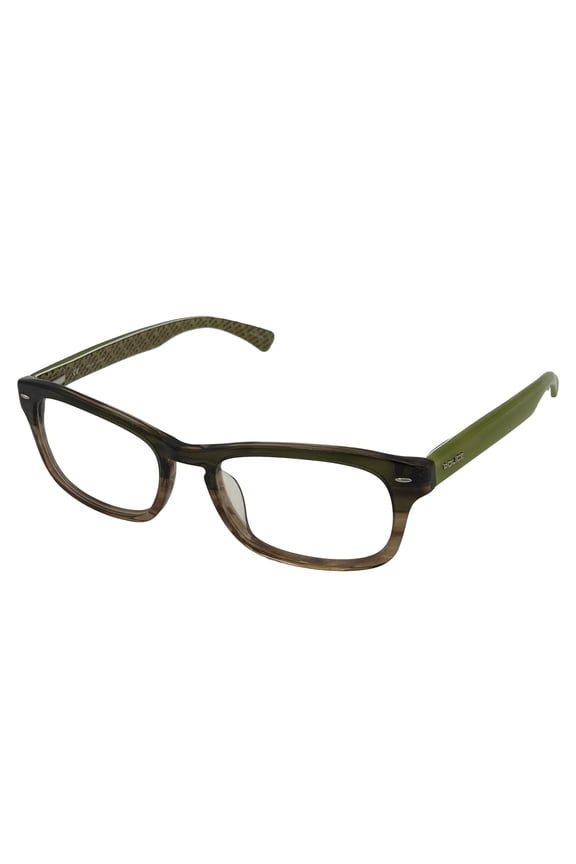 Mens Ophthalmic Rectangle Eyeglass Frames, Model V1697M, Brown Green
