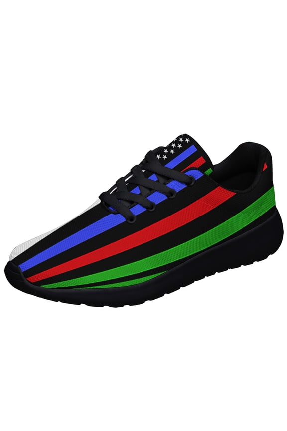 Police Military and Fire Thin Line American flag Shoes Sneakers Black Size 3.5