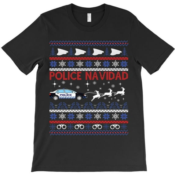 Police Navidad Funny Christmas Sweater Funny Holiday Graphic T-Shirt G10942, Up to 5XL