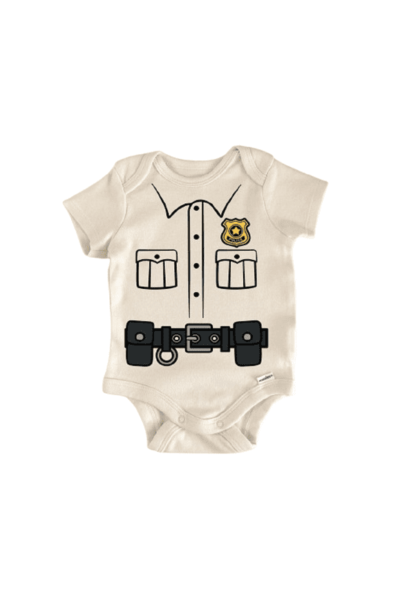 Police Officer Cop Blue Newborn Baby Bodysuit