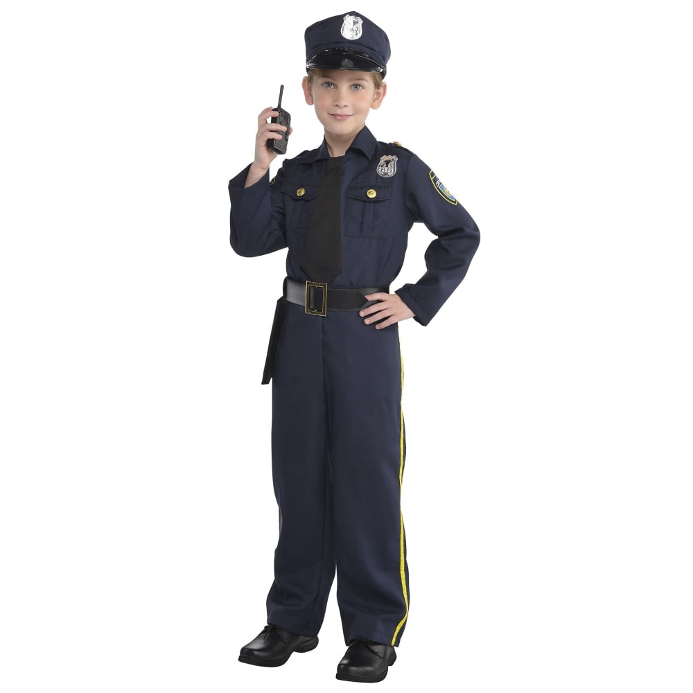 Police Officer Costume Boys Child Large 12-14