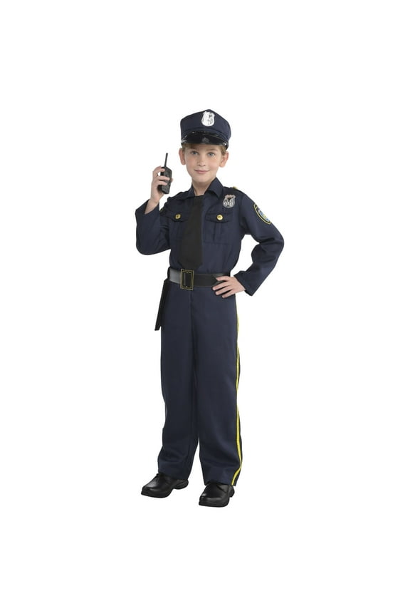 Police Officer Costume Boys Child Large 12-14