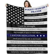 Police Officer Gifts for Him, Police Gifts for Men, Thin Blue Line Police Flag Blanket 50"x60", Police Academy Graduation Gifts, Best Gift for Policemen, for Police Officers