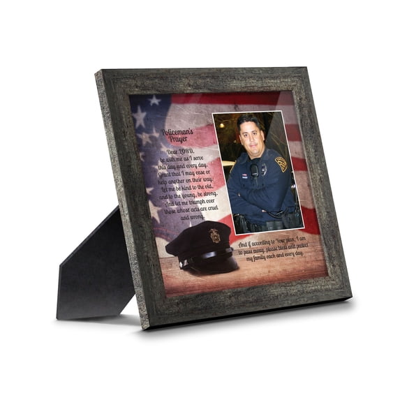 Police Officer Gifts, Law Enforcement Gifts, Police Gifts for Men, Gifts for Cops, First Responders, Sheriff, Deputy or State Police, Picture Framed Wall Art for the Home or Police Station, 6353BW