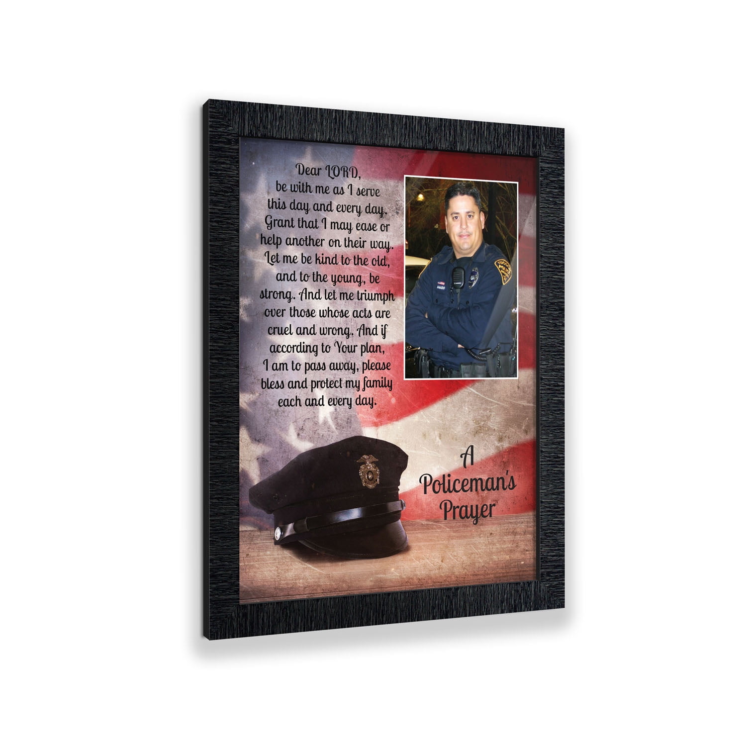 Police Officer Gifts, Law Enforcement Gifts, Police Gifts for Men, Gifts for Cops, First Responders, Sheriff, Deputy or State Police, Picture Framed Wall Art for the Home or Police Station, 5004CH